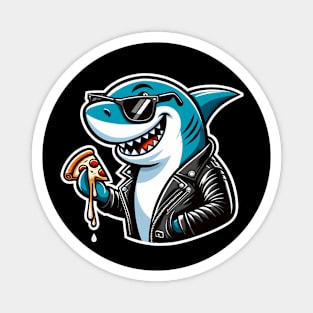 Funny Shark with Pizza, Pizza Lover Magnet